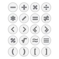 Vector of flat icon mathematical symbols set