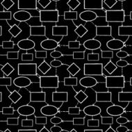 Blackboard chalk mind map seamless pattern background