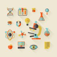 Science icons in flat design style N5