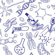 Biology drawings - seamless pattern background
