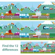 Educational kids puzzle with transport