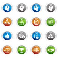 Glossy Buttons - Business strategy and management icons N2