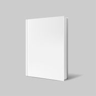 Blank book cover over gray background