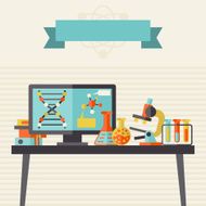 Science concept illustration in flat design style N5