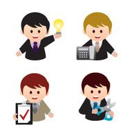 Business man icon set 02