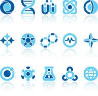 abstract science symbols