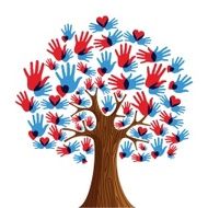 Diversity tree transparency hands illustration