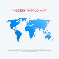 World map 3D Modern flat style