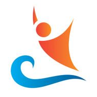 Man on dream magic business wave icon logo summer travel