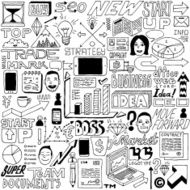 Business idea doodle set Vector illustration N2