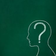 Human brain and question mark