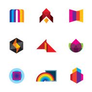 Colorful creativity inspiration design for professional company vector logo icons