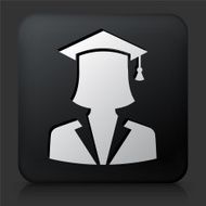 Black Square Button with Graduation Icon N5