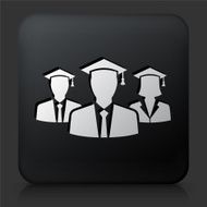 Black Square Button with Graduation Icon N9