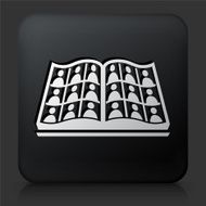 Black Square Button with Yearbook Icon