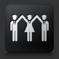 Black Square Button with Graduation Icon N13