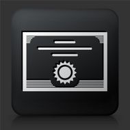 Black Square Button with Graduation Icon N15