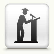 Square Button with Graduation Speaker