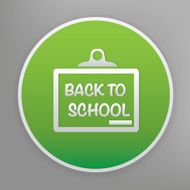 Back to school icon design on green button vector N2