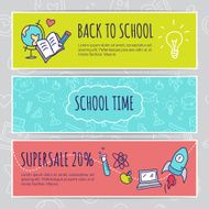 Vector education concept with hand drawn elements Cute back to N2