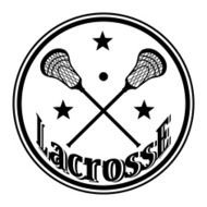 Icon with crossed lacrosse sticks and stars Vector illustration N2