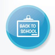 Back to school icon on blue button clean vector