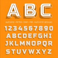 Vector Retro 3D Font with shadow