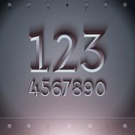 Vector Metal Embossed Numbers