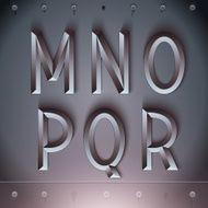 Vector Metal Embossed Font from M to R