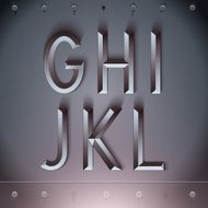 Vector Metal Embossed Font from G to L