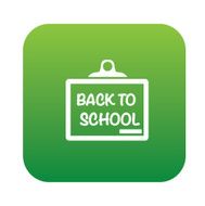 Back to school design on green button clean vector