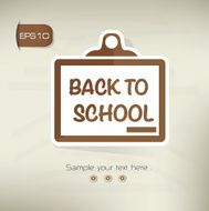 Back to school design on brown background clean vector