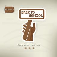 Back to school design on brown background clean vector N2
