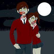 Zombie High School Couple