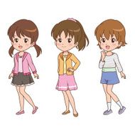 Manga Styled Girl with Multiple Poses N2