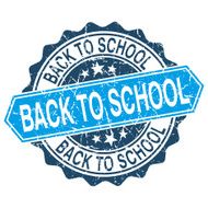Back to school grungy stamp isolated on white background N2