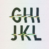 Vector CMYK Print Distortion Font from G to L