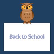 funny owl on a blue background