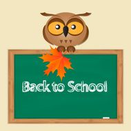 funny owl with school board N6