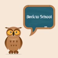 funny owl with school board N7