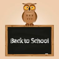 funny owl with school board N8