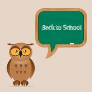 funny owl with school board N9