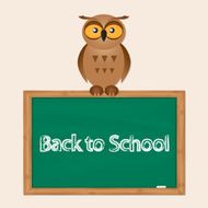 funny owl with school board N10