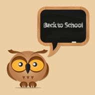 funny owl with school board N11