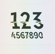 Vector CMYK Print Distortion Digits