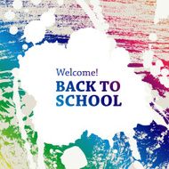 Welcome back to school on blots background N2