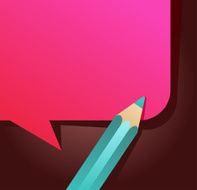 Pencil with speech bubble