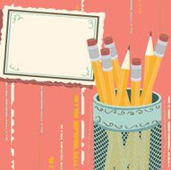 Pencil holder with blank notecard