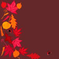 Red and Golden Autumn Leaves Background