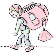 Kid carrying over-packed school backpack N2